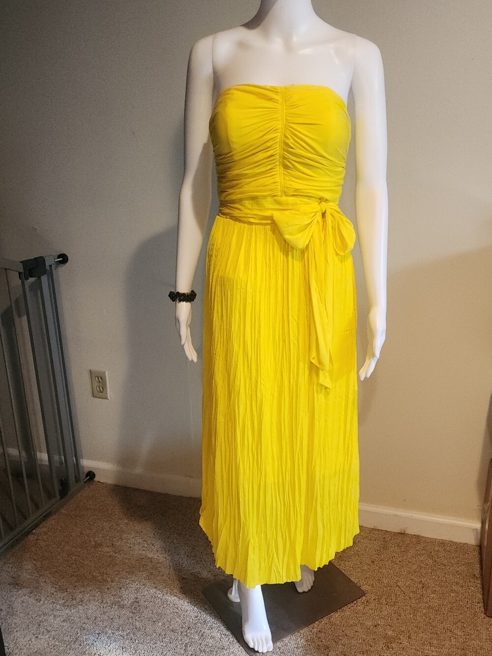WHBM Bright Yellow Midi Dress - Strapless Or Halter